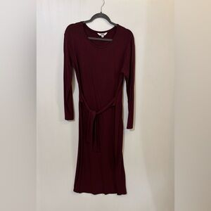 BB Dakota Deep Burgundy Long Sleeve Dress